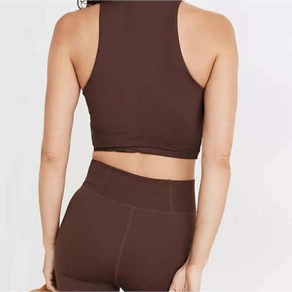 Madewell Chocolate Brown Racerback Crop Tank - Picture 2 of 5